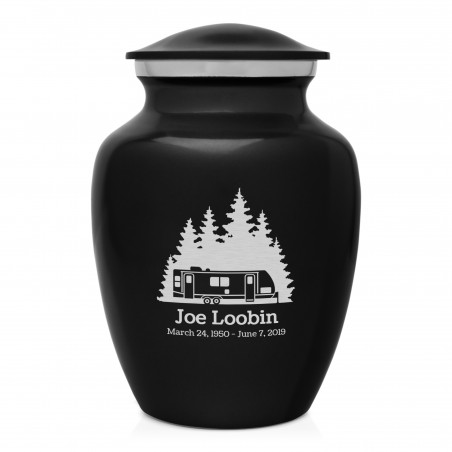 Travel Trailer Camper Sharing Urn - Jet Black