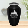 Travel Trailer Camper Cremation Urn - Jet Black