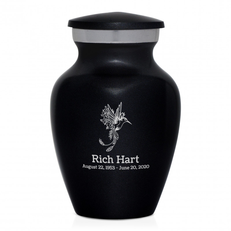 Natures Peace Hummingbird Keepsake Urn - Jet Black