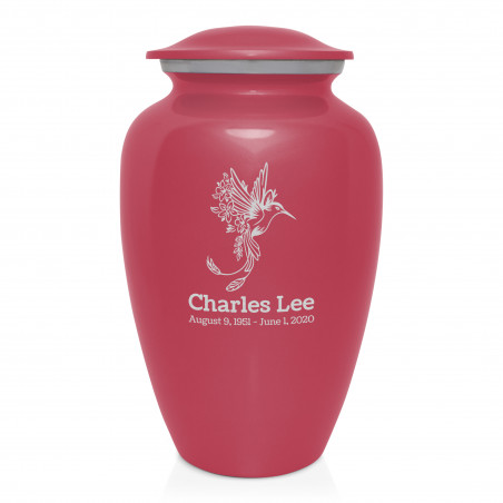 Natures Peace Hummingbird Cremation Urn - Rose Pink