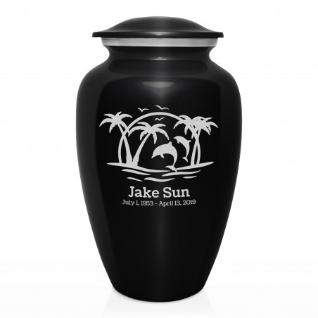 Endless Summer Sunset Cremation Urn - Jet Black