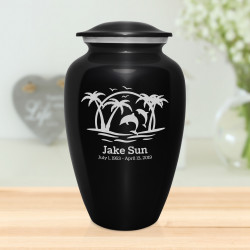 Endless Summer Sunset Cremation Urn - Jet Black