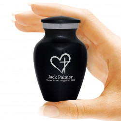 Love of Christ Keepsake Urn - Jet Black
