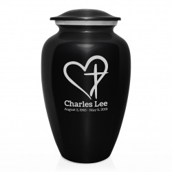 Love of Christ Cremation Urn - Jet Black