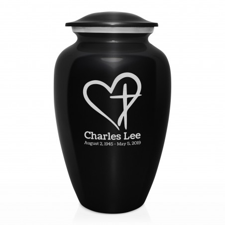 Love of Christ Cremation Urn - Jet Black