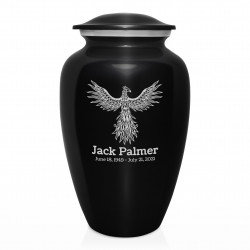 Phoenix Cremation Urn - Jet Black