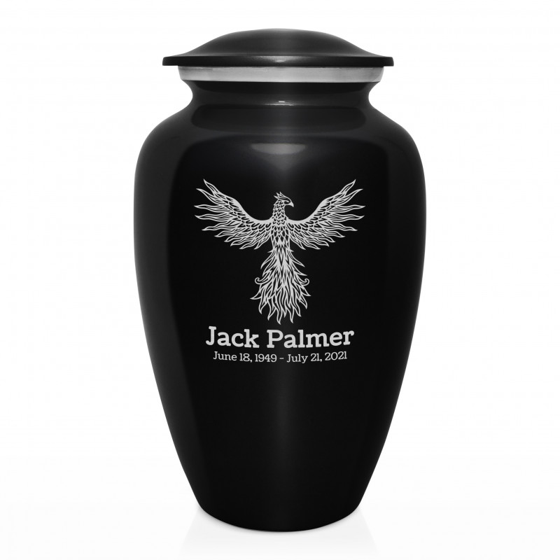 Phoenix Cremation Urn - Jet Black