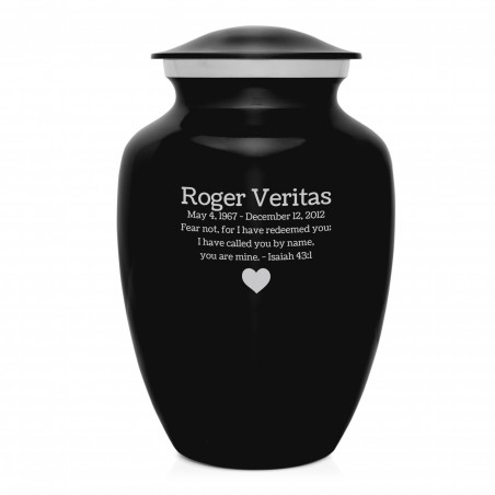 Jet Black Large Cremation Urn