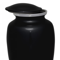 Jet Black Cremation Urn