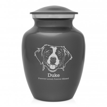 Small Brittany Spaniel Pet Cremation Urn - Gunmetal Gray