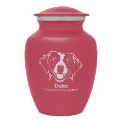Small Brittany Spaniel Pet Cremation Urn - Rose Pink