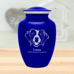 Large Brittany Spaniel Pet Cremation Urn - Midnight Blue