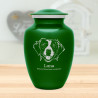 Large Brittany Spaniel Pet Cremation Urn - Shamrock Green