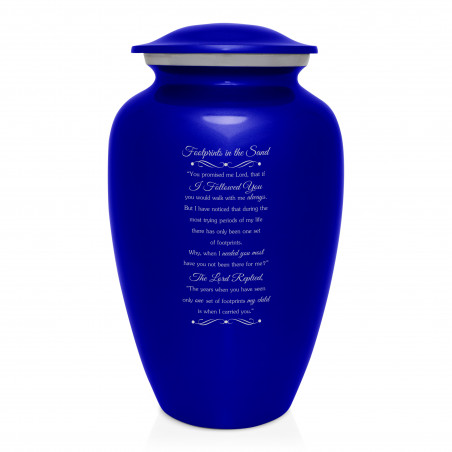 Footprints In the Sand Cremation Urn - Midnight Blue
