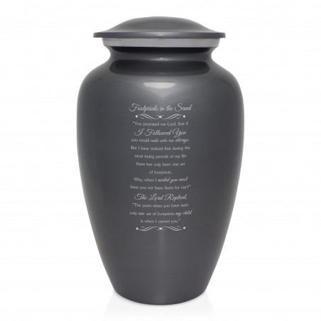 Footprints In the Sand Cremation Urn - Gunmetal Gray