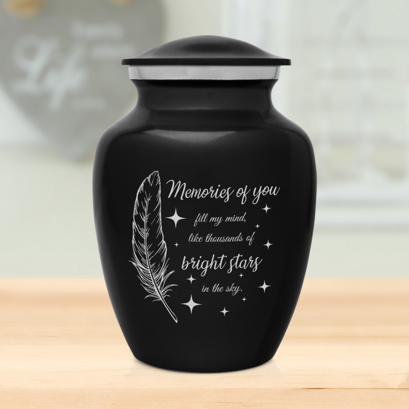 Memories Of You - Bright Stars Sharing Urn - Jet Black