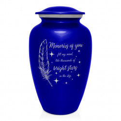 Memories Of You - Bright Stars Cremation Urn - Midnight Blue