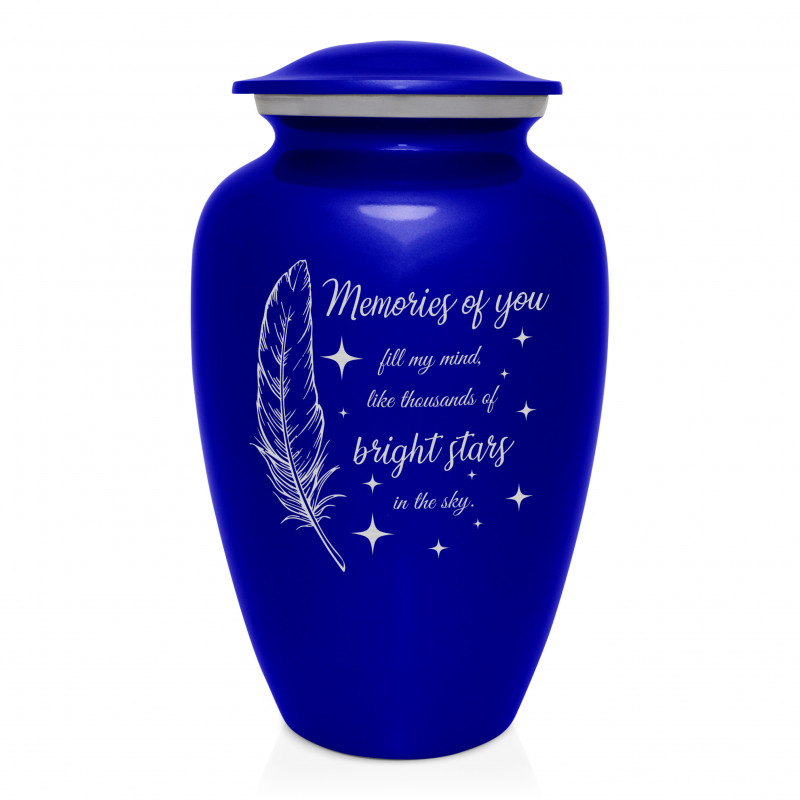 Memories Of You - Bright Stars Cremation Urn - Midnight Blue