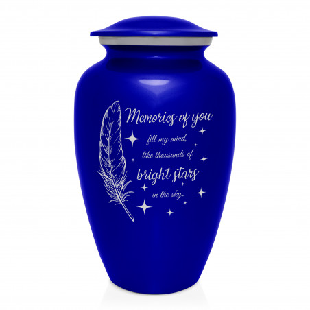 Memories Of You - Bright Stars Cremation Urn - Midnight Blue