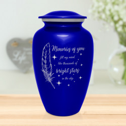 Memories Of You - Bright Stars Cremation Urn - Midnight Blue