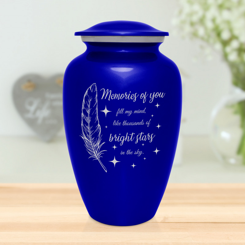 Memories Of You - Bright Stars Cremation Urn - Midnight Blue