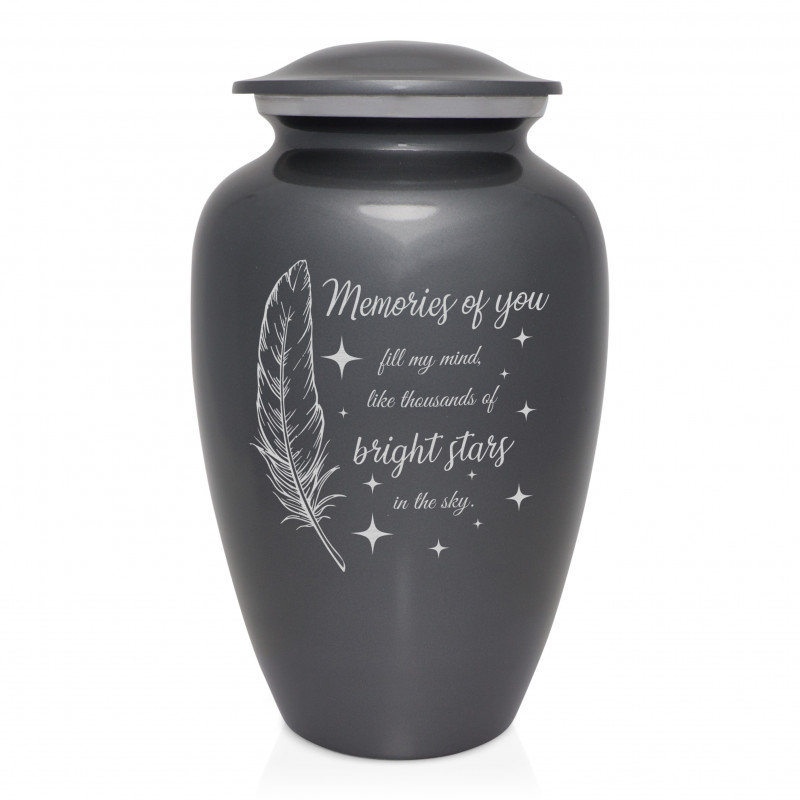 Memories Of You - Bright Stars Cremation Urn - Gunmetal Gray