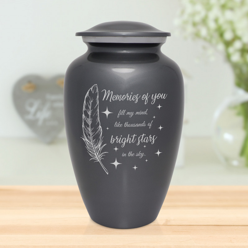 Memories Of You - Bright Stars Cremation Urn - Gunmetal Gray