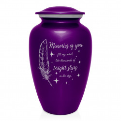 Memories Of You - Bright Stars Cremation Urn - Purple Luster