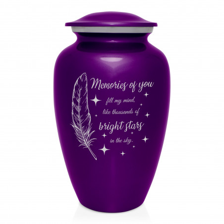 Memories Of You - Bright Stars Cremation Urn - Purple Luster