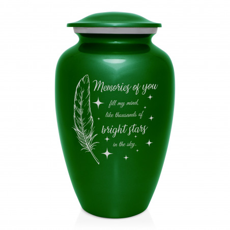 Memories Of You - Bright Stars Cremation Urn - Shamrock Green