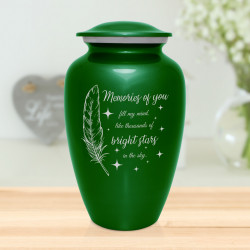Memories Of You - Bright Stars Cremation Urn - Shamrock Green