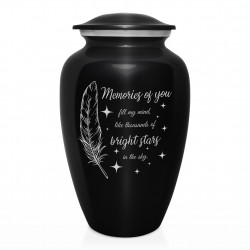 Memories Of You - Bright Stars Cremation Urn - Jet Black