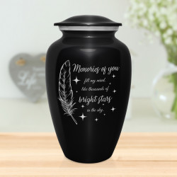 Memories Of You - Bright Stars Cremation Urn - Jet Black