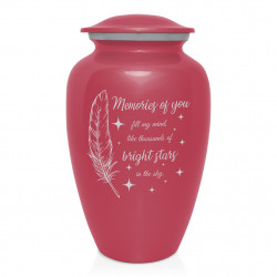 Memories Of You - Bright Stars Cremation Urn - Rose Pink