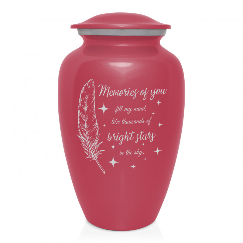Memories Of You - Bright Stars Cremation Urn - Rose Pink