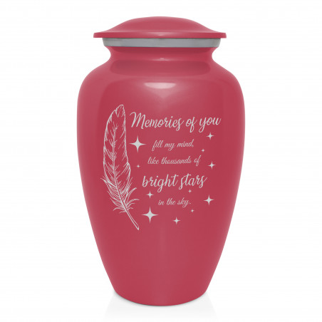 Memories Of You - Bright Stars Cremation Urn - Rose Pink