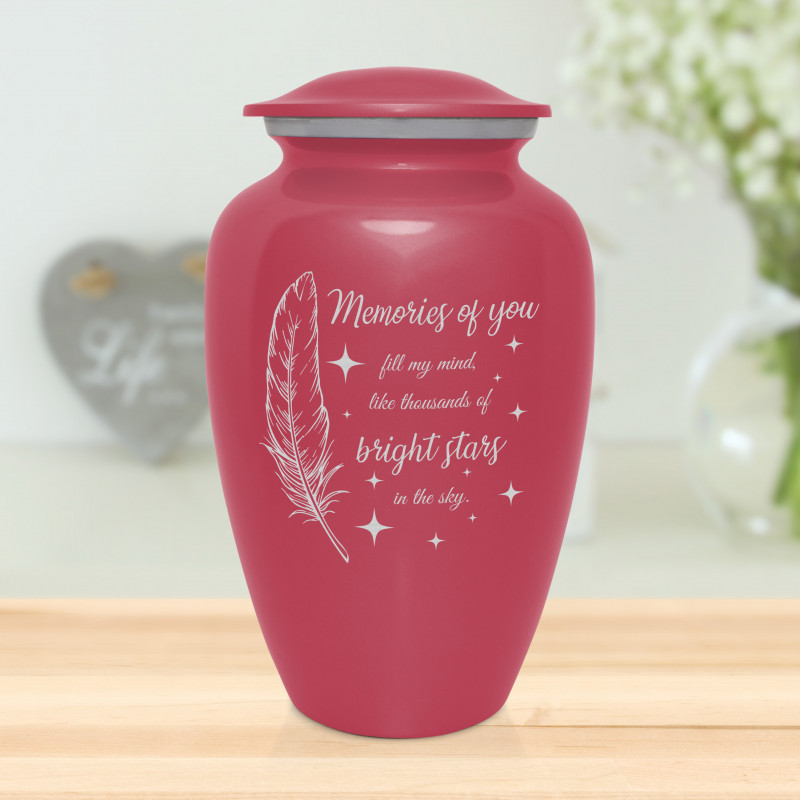 Memories Of You - Bright Stars Cremation Urn - Rose Pink