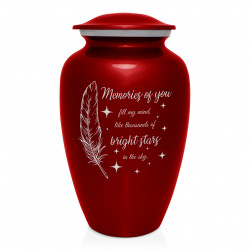 Memories Of You - Bright Stars Cremation Urn - Ruby Red