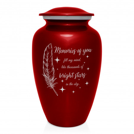 Memories Of You - Bright Stars Cremation Urn - Ruby Red