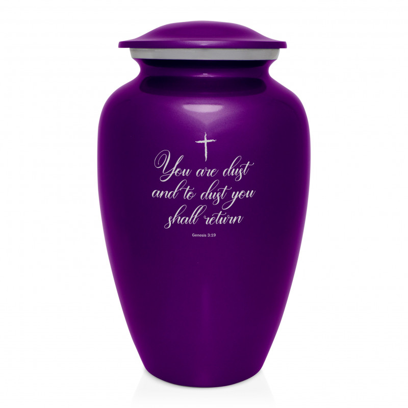 Dust to Dust Cremation Urn - Purple Luster