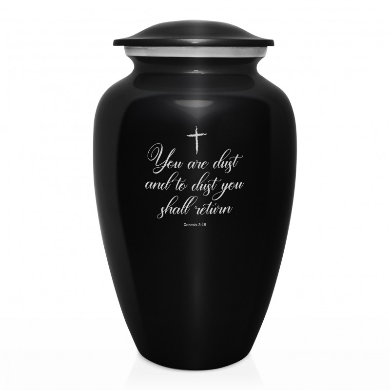 Dust to Dust Cremation Urn - Jet Black