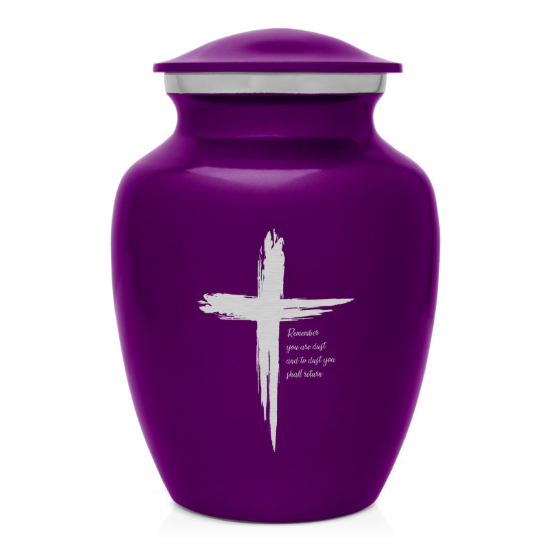 Dust to Dust Cross Sharing Urn - Purple Luster