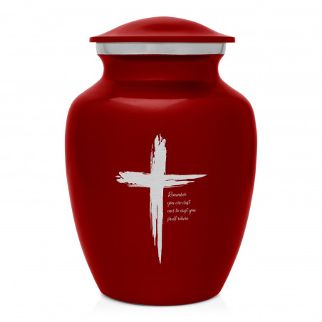 Dust to Dust Cross Sharing Urn - Ruby Red