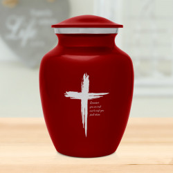 Dust to Dust Cross Sharing Urn - Ruby Red