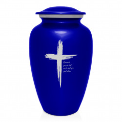 Dust to Dust Cross Cremation Urn - Midnight Blue