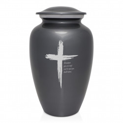 Dust to Dust Cross Cremation Urn - Gunmetal Gray