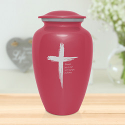 Dust to Dust Cross Cremation Urn - Rose Pink