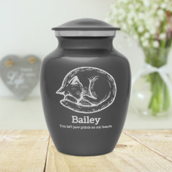 Dreaming Kitten Pet Cremation Urn - Gunmetal Gray