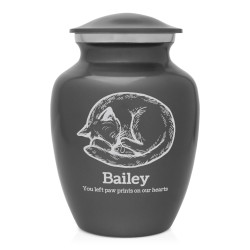 Dreaming Kitten Pet Cremation Urn - Gunmetal Gray