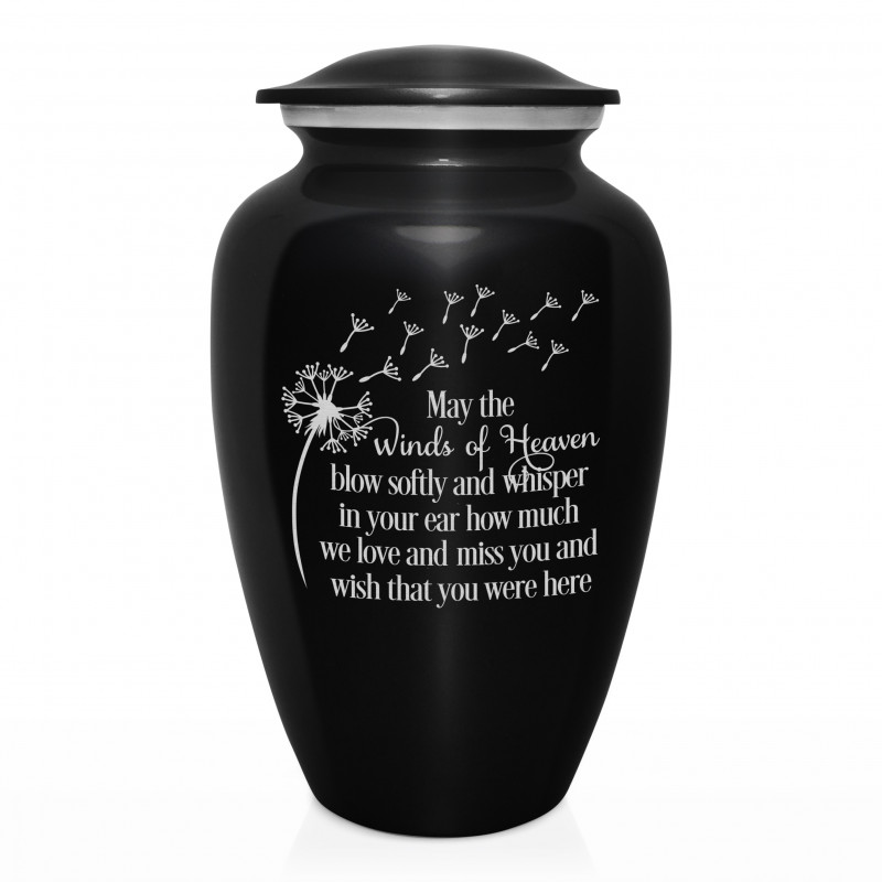 Winds of Heaven Cremation Urn - Jet Black